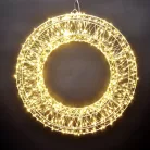 Home Creation XXL 50 cm koszorú IP44 kültéri / beltéri fém, melegfehér LED fénykoszorú, 1100 db LED-el világító kerek fényedkoráció 6 órás időzítővel