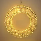 Home Creation XXL 50 cm koszorú IP44 kültéri / beltéri fém, melegfehér LED fénykoszorú, 1100 db LED-el világító kerek fényedkoráció 6 órás időzítővel