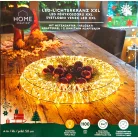 Home Creation XXL 50 cm koszorú IP44 kültéri / beltéri fém, melegfehér LED fénykoszorú, 1100 db LED-el világító kerek fényedkoráció 6 órás időzítővel