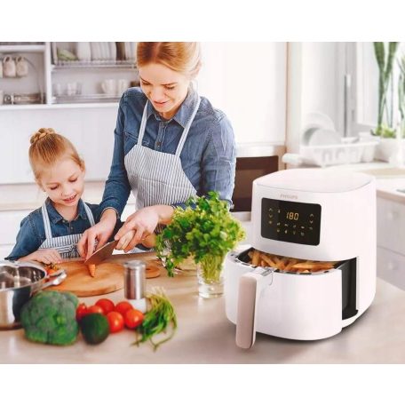 Philips HD9255/30 WiFi SMART 5000 Series AirFryer 1400W 4.1L 0.8kg fehér forrólevegős fritőz, olajmentes olajsütő, Air Fryer (HD 9255)