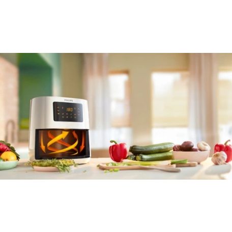 Philips HD9255/30 WiFi SMART 5000 Series AirFryer 1400W 4.1L 0.8kg fehér forrólevegős fritőz, olajmentes olajsütő, Air Fryer (HD 9255)