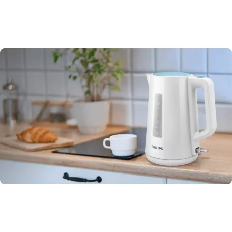 Philips HD9318/70 Daily Collection 3000 Series vízforraló 2200W 1.7L, inox belső, fehér műanyag készülékházzal, rejtett fűtőszállal