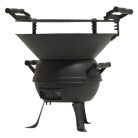 GrillMeister Kansas HG-08199 (Landmann 0630 / Grill Chef 063091 helyettesítő) 35 cm faszenes Barbecue grillhordó, öntöttvas kerti grillező 