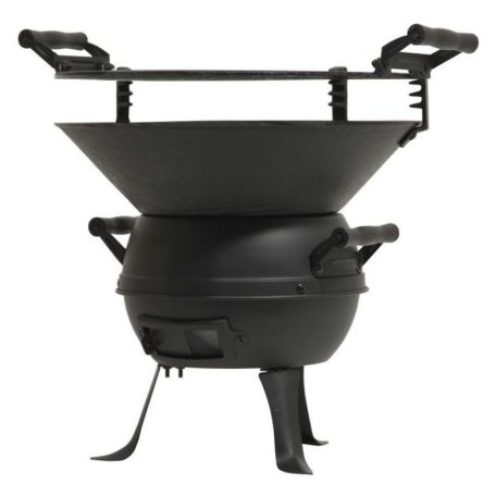 GrillMeister Kansas HG-08199 (Landmann 0630 / Grill Chef 063091 helyettesítő) 35 cm faszenes Barbecue grillhordó, öntöttvas kerti grillező 