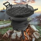 GrillMeister Kansas HG-08199 (Landmann 0630 / Grill Chef 063091 helyettesítő) 35 cm faszenes Barbecue grillhordó, öntöttvas kerti grillező 