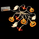 Livarno Home 10 LED Halloween SPIRIT Strings Light 185 cm elemes szellem / tök / denevér fényfüzér 6 órás időzítővel, 10 db halloweeni motívummal (HG13258C)
