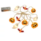 Livarno Home 10 LED Halloween SPIRIT Strings Light 185 cm elemes szellem / tök / denevér fényfüzér 6 órás időzítővel, 10 db halloweeni motívummal (HG13258C)