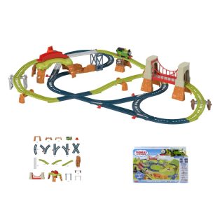   Mattel Fisher Price HHN26 Thomas és barátai Percy 6 az 1-ben óriás játékszett, 42 darabos 667 cm hosszú vonat szett, vasút készlet (Thomas & Friends Percy 6 in 1 Set)