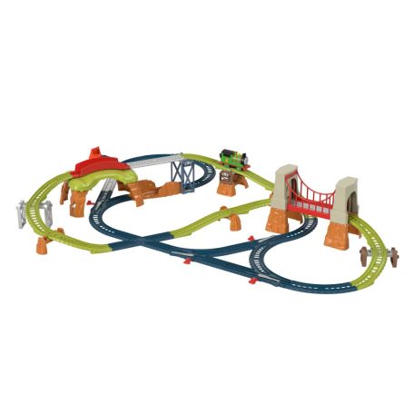 Mattel Fisher Price HHN26 Thomas és barátai Percy 6 az 1-ben óriás játékszett, 42 darabos 667 cm hosszú vonat szett, vasút készlet (Thomas & Friends Percy 6 in 1 Set)