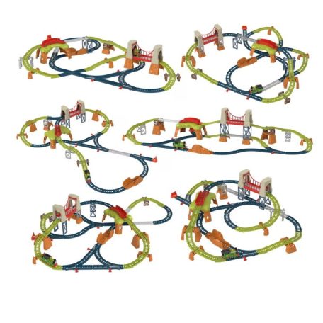 Mattel Fisher Price HHN26 Thomas és barátai Percy 6 az 1-ben óriás játékszett, 42 darabos 667 cm hosszú vonat szett, vasút készlet (Thomas & Friends Percy 6 in 1 Set)