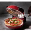   Hausmeister / Ariete 909 Da Gennaro piros 1200W 30 cm elektromos pizzasütő, pizzakemence betekintő ablakkal, 305 x 10 mm pizzakővel, fém pizzalapáttal