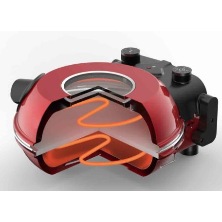 Hausmeister / Ariete 909 Da Gennaro piros 1200W 30 cm elektromos pizzasütő, pizzakemence betekintő ablakkal, 305 x 10 mm pizzakővel, fém pizzalapáttal