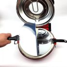 Hausmeister / Ariete 909 Da Gennaro piros 1200W 30 cm elektromos pizzasütő, pizzakemence betekintő ablakkal, 305 x 10 mm pizzakővel, fém pizzalapáttal