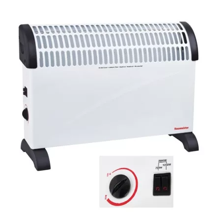 Hausmeister HM 8154 elektromos 2000W álló konvektor 3 fűtési fokozattal (750W / 1250W / 2000W) elektromos hősugárzó fokozatmentes termosztáttal