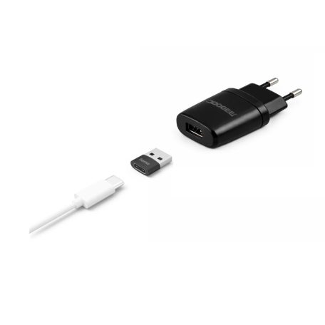 Homtom Dodgee - Hama 2 az 1-ben 5V 1A USB-A és USB-C hálózati adapter és átalakító, DC 5V 1000 mA töltéshez (HJ-0501000B2-EU | 0201532)