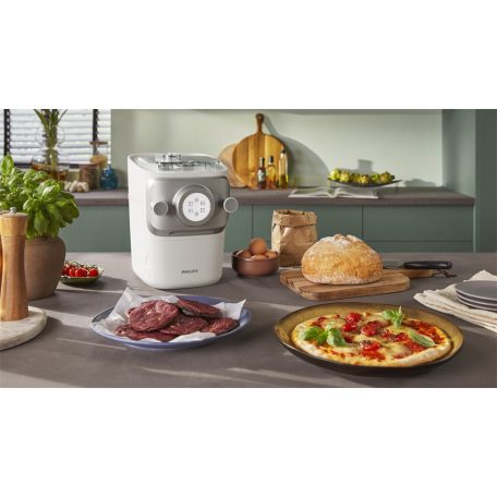 Philips HR2660 tészatkészítő automata, Avance Collection HR2660/00 Series 7000 Pasta Maker 200W / 800g tésztagép 6 féle tésztaformázó feltéttel, fehér