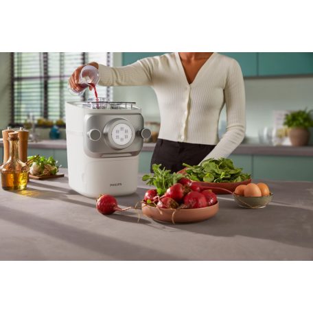 Philips HR2660 tészatkészítő automata, Avance Collection HR2660/00 Series 7000 Pasta Maker 200W / 800g tésztagép 6 féle tésztaformázó feltéttel, fehér