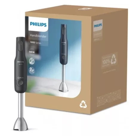 Philips ProMix HR2522/00 inox, nemesacél 500W botmixer 500 ml keverőpohárral, fekete rúdmixer Series 1000 (HR 2522)