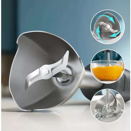 Philips ProMix HR2522/00 inox, nemesacél 500W botmixer 500 ml keverőpohárral, fekete rúdmixer Series 1000 (HR 2522)