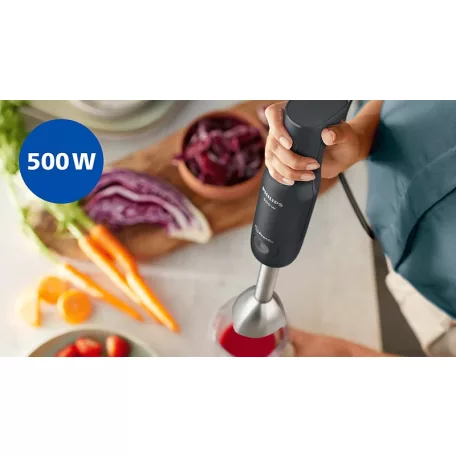Philips ProMix HR2522/00 inox, nemesacél 500W botmixer 500 ml keverőpohárral, fekete rúdmixer Series 1000 (HR 2522)
