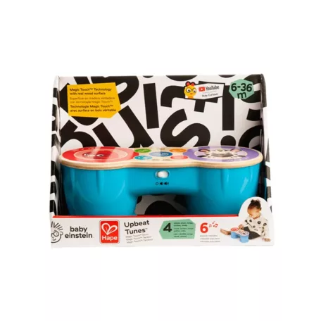 Hape Baby Einstein Upbeat Tunes 800898 elektromos (elemes) játék dob szett, baby elektronikus dob készlet fából, műanyag talppal