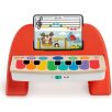   Hape bébi zongora, Baby Einstein Cal’s First Melodies Magic Touch Piano elektromos (elemes) játék fa zongora, baby elektronikus zongora fából, műanyag talppal, 3 zenekártyával
