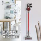 Hausmeister HM 2061 álló / kézi 22,2V li-ion akkus 120W akkumulátoros 2 az 1-ben porszívó HEPA filterrel, LED világítással, forgó körkefével, fali töltővel