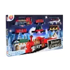 Holiday Express (Christmas / Karácsony Express) zenélő, világító, elemes elektromos önjáró karácsonyi vonat szett, vasúti pálya 74 x 133 cm körpályával, fénnyel és zenével