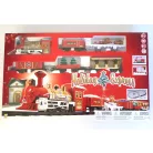 Holiday Express (Christmas / Karácsony Express) zenélő, világító, elemes elektromos önjáró karácsonyi vonat szett, vasúti pálya 74 x 133 cm körpályával, fénnyel és zenével