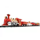 Holiday Express (Christmas / Karácsony Express) zenélő, világító, elemes elektromos önjáró karácsonyi vonat szett, vasúti pálya 74 x 133 cm körpályával, fénnyel és zenével