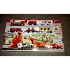 Holiday Express (Christmas / Karácsony Express) zenélő, világító, elemes elektromos önjáró karácsonyi vonat szett, vasúti pálya 74 x 133 cm körpályával, fénnyel és zenével