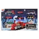 Holiday Express (Christmas / Karácsony Express) zenélő, világító, elemes elektromos önjáró karácsonyi vonat szett, vasúti pálya 74 x 133 cm körpályával, fénnyel és zenével