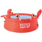 INTEX 26100 Easy Happy Crab 183 x 51 cm 880L piros, kerek, felfújható, puha falú medence vidám rák témával