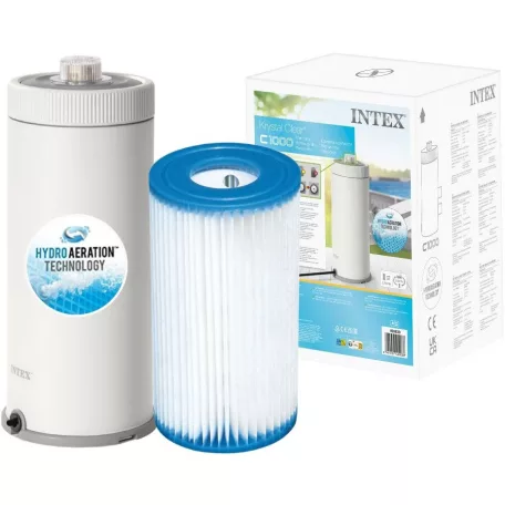 INTEX Krystal Clear C1000 Hydro Aeration 3.7 m3/h 99W papírszűrős vízforgató, szűrő szivattyú INTEX A (FP638) filterrel (#26638)