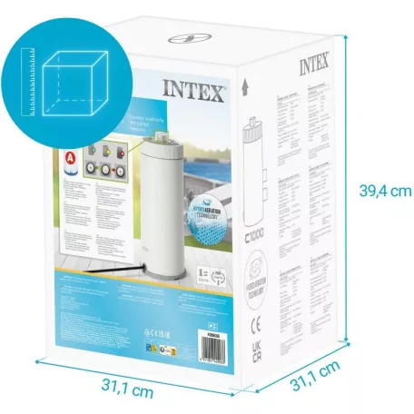 INTEX Krystal Clear C1000 Hydro Aeration 3.7 m3/h 99W papírszűrős vízforgató, szűrő szivattyú INTEX A (FP638) filterrel (#26638)