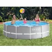  INTEX Metal Prism Superior DeLuxe 366 x 99 cm fémvázas kerti medence szett vízforgatóval, talajtakaróval, védőtakaróval és létrával 8.6 m3