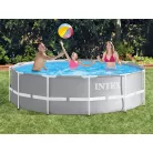 INTEX Metal Prism Superior DeLuxe 366 x 99 cm fémvázas kerti medence szett vízforgatóval, talajtakaróval, védőtakaróval és létrával 8.6 m3