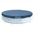 INTEX Metal Prism Superior DeLuxe 366 x 99 cm fémvázas kerti medence szett vízforgatóval, talajtakaróval, védőtakaróval és létrával 8.6 m3