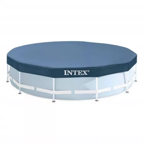 INTEX Metal Prism Superior DeLuxe 366 x 99 cm fémvázas kerti medence szett vízforgatóval, talajtakaróval, védőtakaróval és létrával 8.6 m3