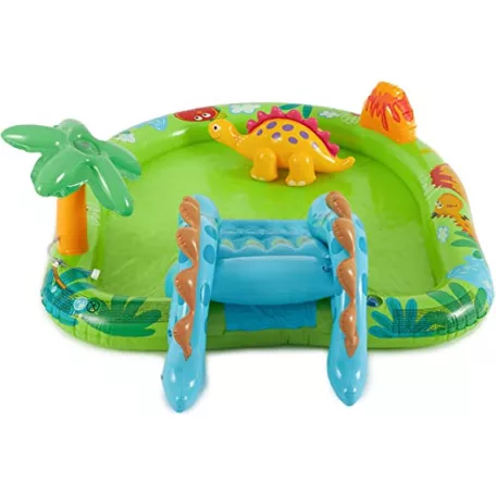 INTEX 57166 Little Dino Play Center 191 x 152 x 58 cm Dinoszaurusz vízi játszótér, felfújható kerti medence, élménymedence
