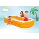 INTEX 57181 Mandarin 229 x 147 x 46 cm narancssárga, szögletes felfújható kerti pancsoló medence, gyerekmedence