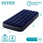 INTEX 64756 Dura-Beam Standard 191 x 76 x 25 cm egyszemélyes, 136 kg teherbírású sötétkék velúr matrac kepingezéshez (kül- és beltérre)
