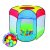 iPlay 8600B-12 Pop-up hatszögletű labdasátor 90 x 90 x 97 cm játszó sátor 100 db színes labdával
