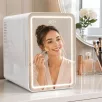   JOCCA 2400 Beauty 4L kozmetikai mini hűtő, hordozható autós + hálózati 12V / 230V 4 literes mini termoelektromos hűtőszekrény LED-es tükörrel, sminktükör ajtóval