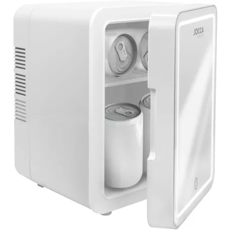JOCCA 2400 Beauty 4L kozmetikai mini hűtő, hordozható autós + hálózati 12V / 230V 4 literes mini termoelektromos hűtőszekrény LED-es tükörrel, sminktükör ajtóval