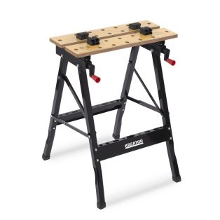   Kreator KRT672001 összecsukható munkapad 100 kg teherbírással, 60 x 75 x 62 cm univerzális satupad, műhely munkaasztal (Workbench)