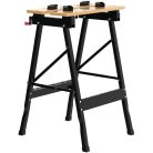 Kreator KRT672001 összecsukható munkapad 100 kg teherbírással, 60 x 75 x 62 cm univerzális satupad, műhely munkaasztal (Workbench)