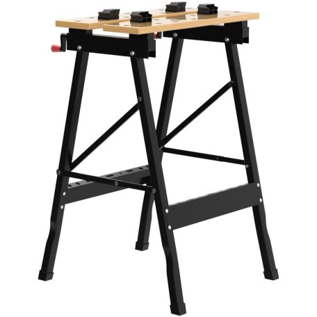 Kreator KRT672001 összecsukható munkapad 100 kg teherbírással, 60 x 75 x 62 cm univerzális satupad, műhely munkaasztal (Workbench)