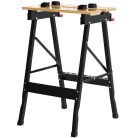 Kreator KRT672001 összecsukható munkapad 100 kg teherbírással, 60 x 75 x 62 cm univerzális satupad, műhely munkaasztal (Workbench)