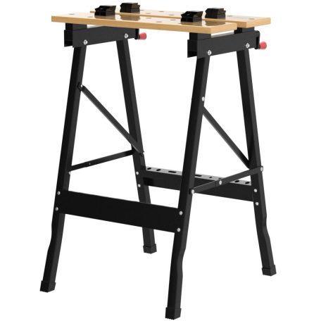 Kreator KRT672001 összecsukható munkapad 100 kg teherbírással, 60 x 75 x 62 cm univerzális satupad, műhely munkaasztal (Workbench)